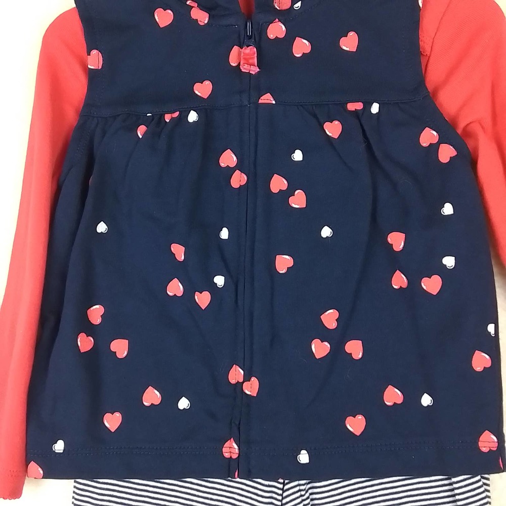Carter's Baby 3‎ Piece Set Size 24mo in Red White Blue w/ Hearts - Picture 5 of 15